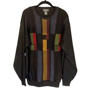 Vintage Tosani Men's Coogie-style Sweater, Textured Knit Wool Blend, Large